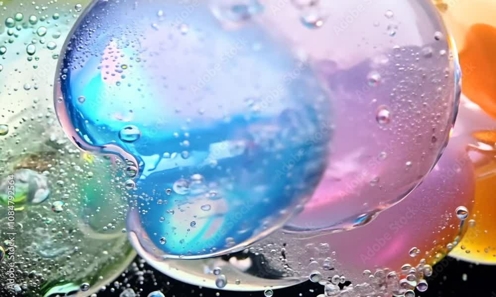 Abstract Colorful Bubbles with Black Background Abstract Colorful Bubbles with Black Background