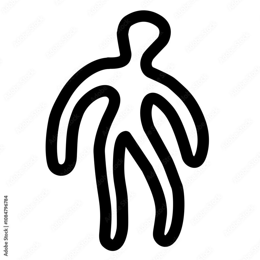 Simple line icon of human posture in black Simple line icon of human posture in black