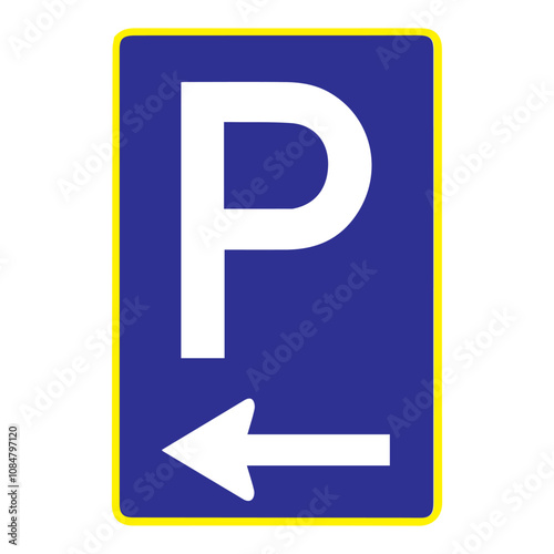 Parking sign, one sign, sign with background 