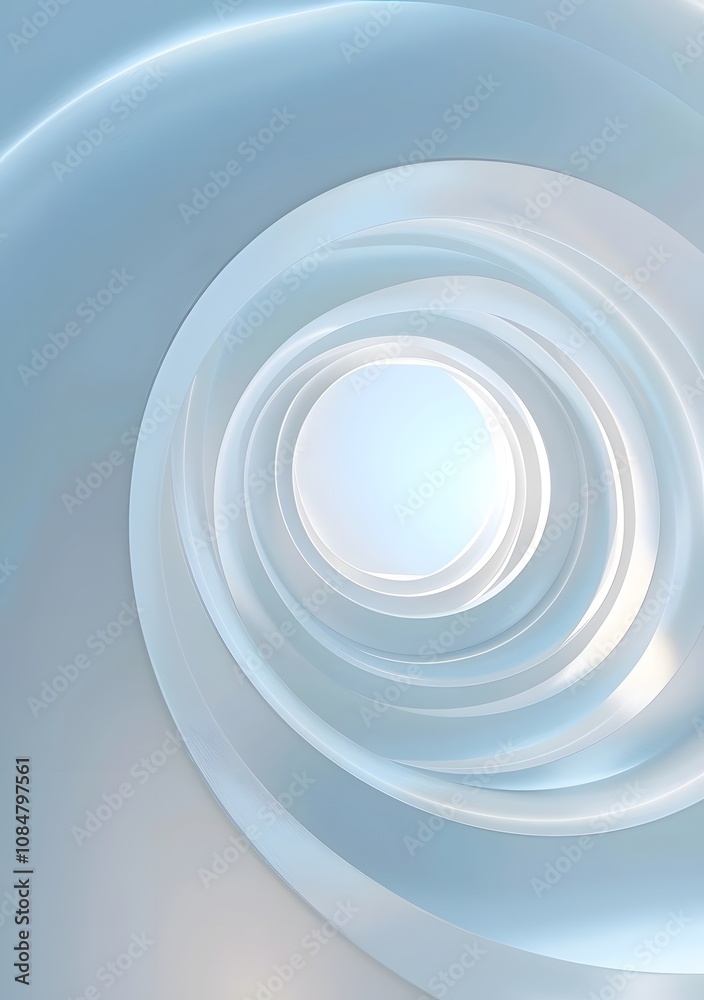 Fototapeta premium Abstract swirling patterns in soft blue tones creating a sense of depth and tranquility.