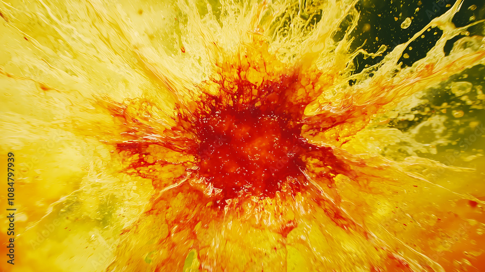 dynamic energy explosion in vibrant yellow and red, creating stunning visual impact. vivid colors and splashes evoke sense of excitement and intensity dynamic energy explosion in vibrant yellow and red, creating stunning visual impact. vivid colors and splashes evoke sense of excitement and intensity