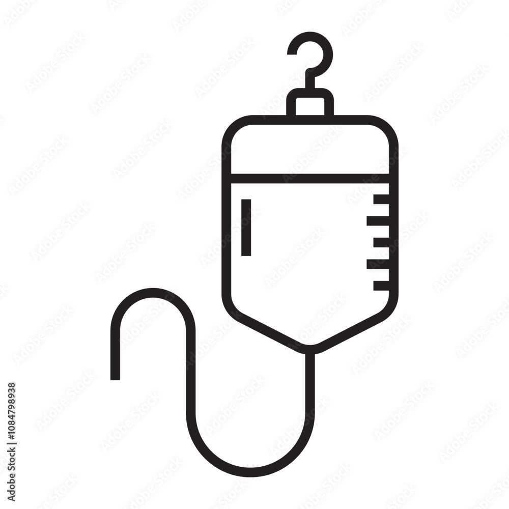 Fototapeta premium IV Bag line icon.