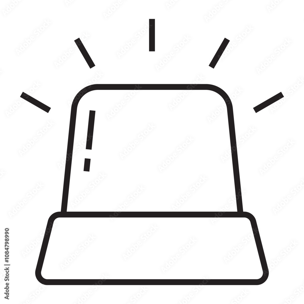 Emergency Alert Siren line icon.
