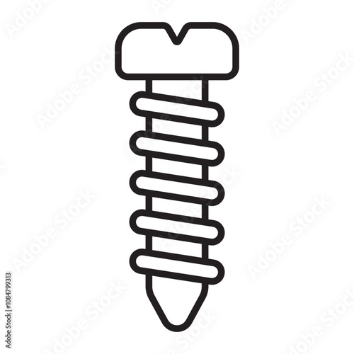 Half round head screw line icon. photo