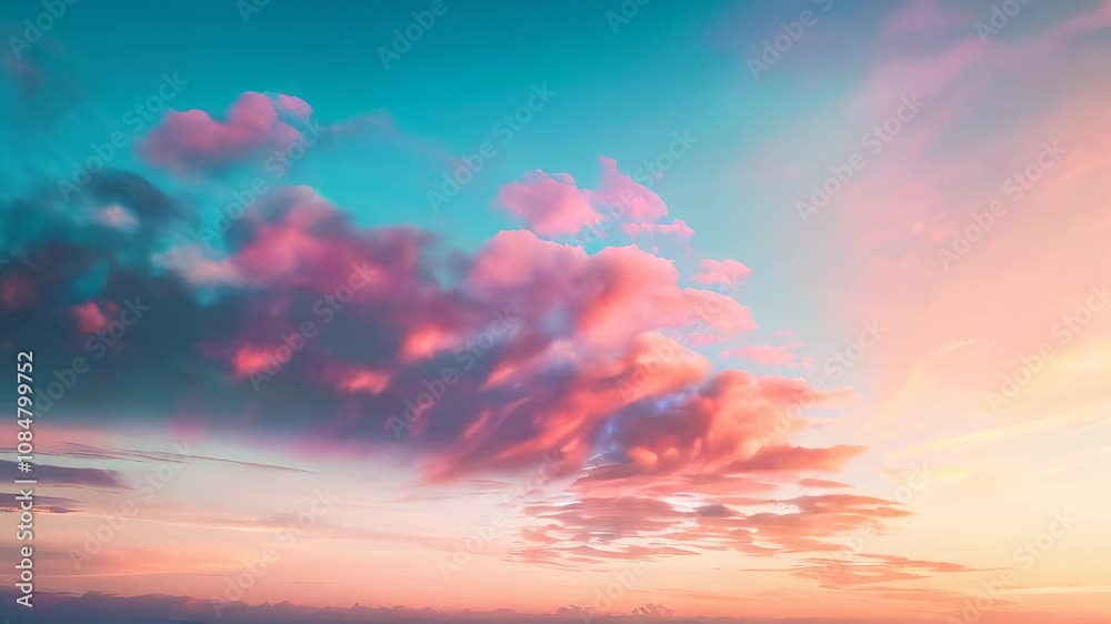 Dreamy pastel-colored sky with soft pink clouds at sunset, creating a serene and peaceful atmosphere perfect for calming visuals. Dreamy pastel-colored sky with soft pink clouds at sunset, creating a serene and peaceful atmosphere perfect for calming visuals.