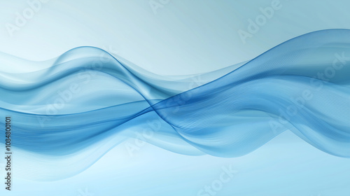 Soft oceanic waves in soothing blue tones create tranquil atmosphere. flowing lines evoke sense of calm and serenity, perfect for backgrounds or abstract art