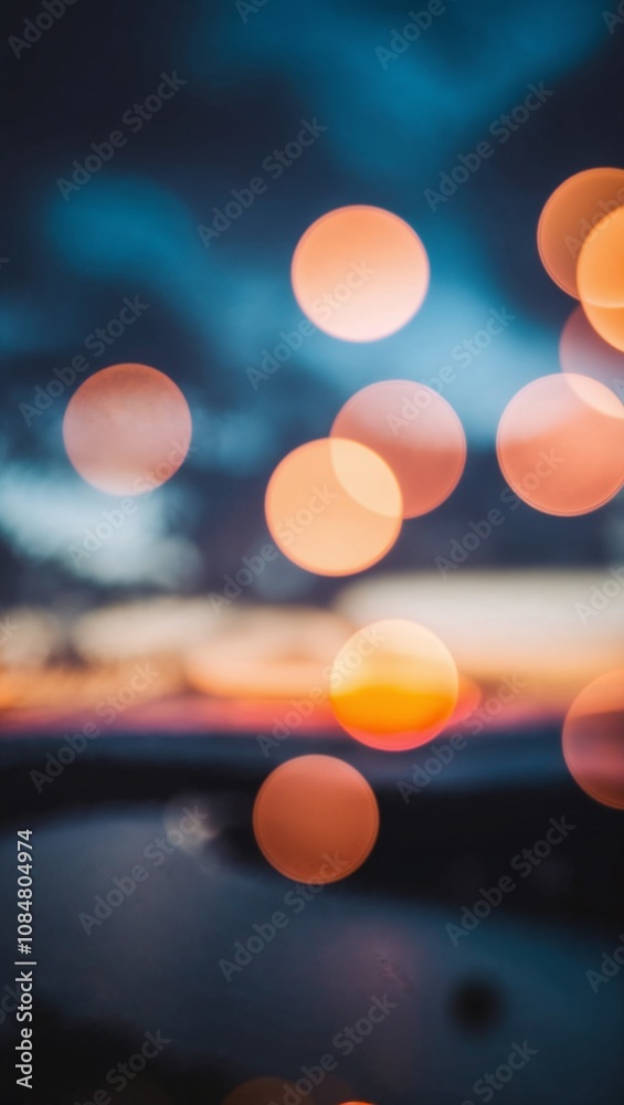 Fototapeta premium Abstract Blurry City Background with Shimmering Bokeh Lights Urban Photography