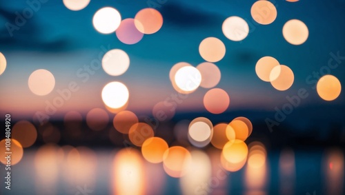 Urban Nightscape with Glowing Bokeh Lights and a Soft, Blurry City Backdrop Urban Photography photo