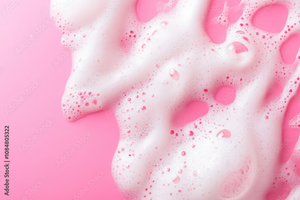 Close-up of pink foam bubbles on a smooth surface, creating a playful and vibrant texture. Close-up of pink foam bubbles on a smooth surface, creating a playful and vibrant texture.