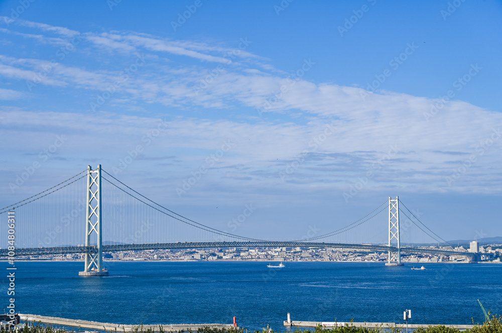 日本兵庫の明石海峡大橋