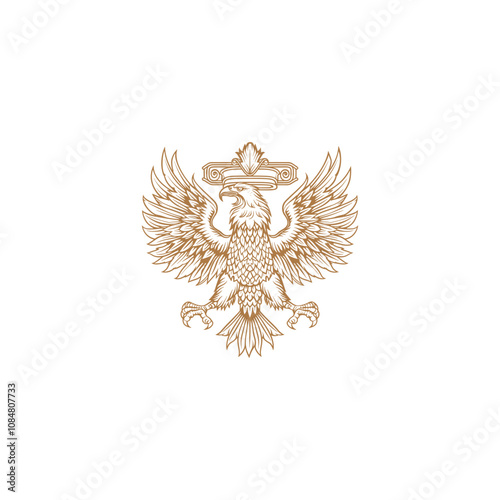 Royal eagle logo design vector vintage photo