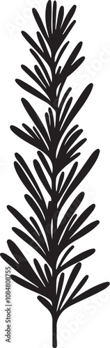 rosemary branch icon silhouette vector art illustration