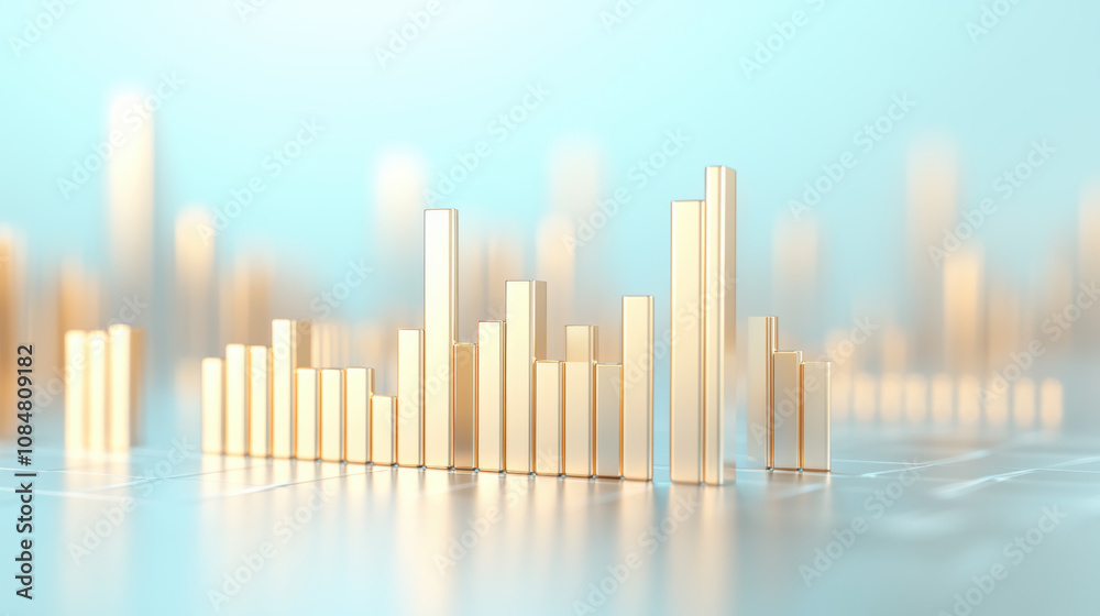 Abstract Golden Financial Data Fluctuation Chart Abstract Golden Financial Data Fluctuation Chart
