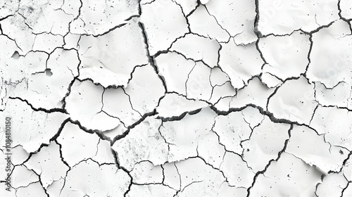 Abstract Black and White Cracked Surface Texture Background Image