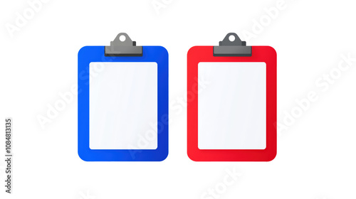 Colorful Clipboards for Professional Use isolated on transparent background	
