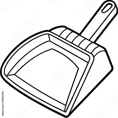 Dust Pan Vector Silhouette line art style