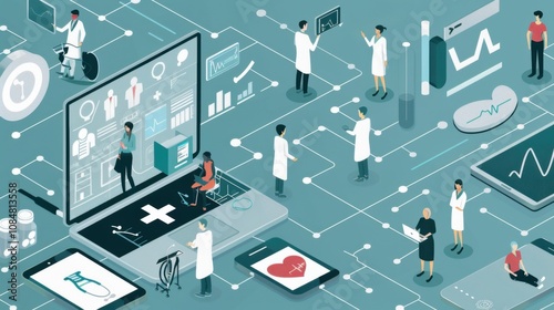Wallpaper Mural A digital health clinic offering telemedicine consultations and virtual healthcare services, Healthcare scene, Telehealth style Torontodigital.ca