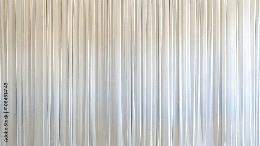 White Curtain Panels Hanging Smoothly, Creating a Clean and Minimalist Background for Design or Photography White Curtain Panels Hanging Smoothly, Creating a Clean and Minimalist Background for Design or Photography