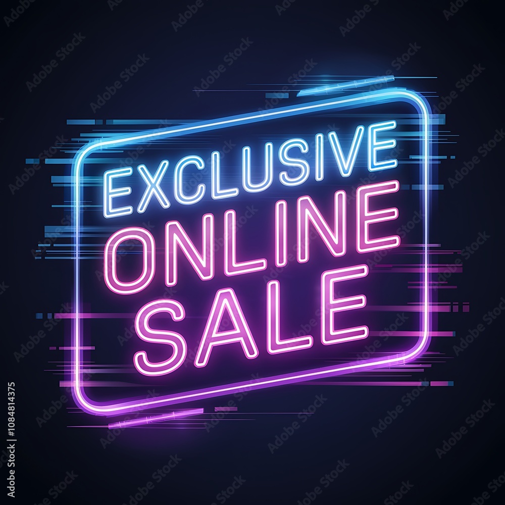 Obraz premium Neon Sign Announces Exclusive Online Sale Event