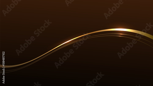 Abstract luxury ribbon lines elements with glowing light effect on background.