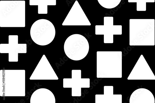 black & white simple cross symbol. Wallpaper. High Quality Photo