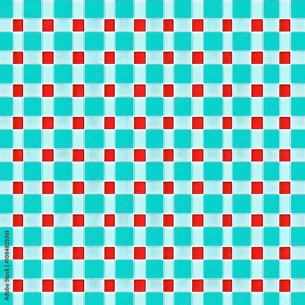 Fototapeta premium Checkerboard Pattern with Red and Blue Squares