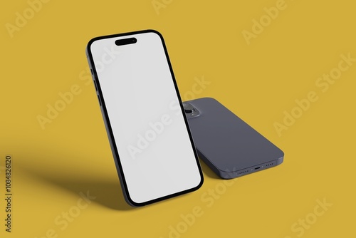 smartphone mockup white screen. mobile phone vector Isolated on White Background. phone different angles views