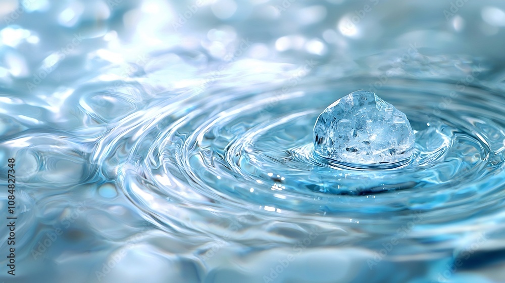 Menthol Icy Mint, Menthol Crystal Suspended in Refreshing Blue Toned Water with Abstract Organic Swirls Menthol Icy Mint, Menthol Crystal Suspended in Refreshing Blue Toned Water with Abstract Organic Swirls