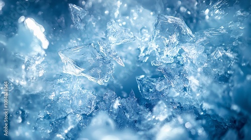 Wallpaper Mural Cold Icy Shards, Shattered Ice Shards Spreading Outwards in Frozen Explosion Torontodigital.ca
