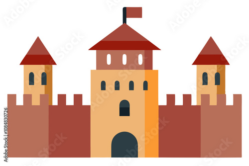 Medieval Fortress | isolated vector illustration on white background