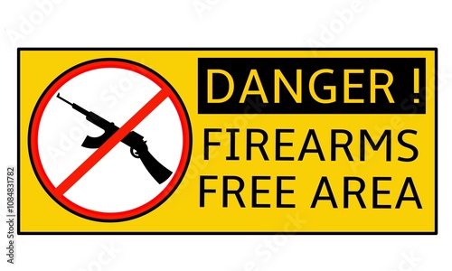 illustration of an isolated logo used as a military design element in the form of a warning about the prohibition of weapons in jpg format