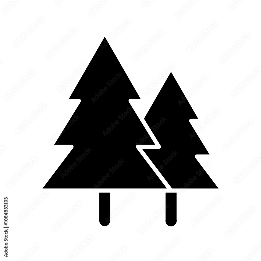 pine tree winter solid icon pine tree winter solid icon