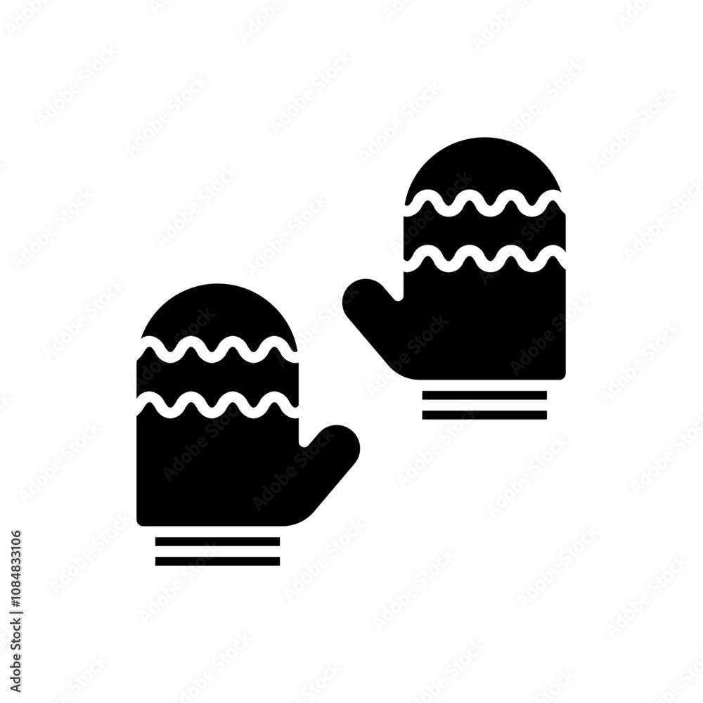 mittens winter gloves solid icon mittens winter gloves solid icon