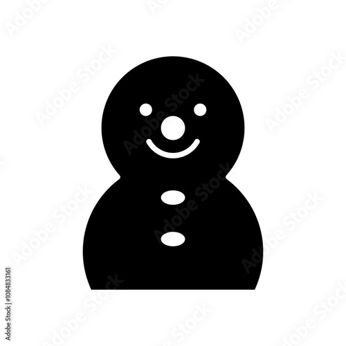 snowman winter solid icon