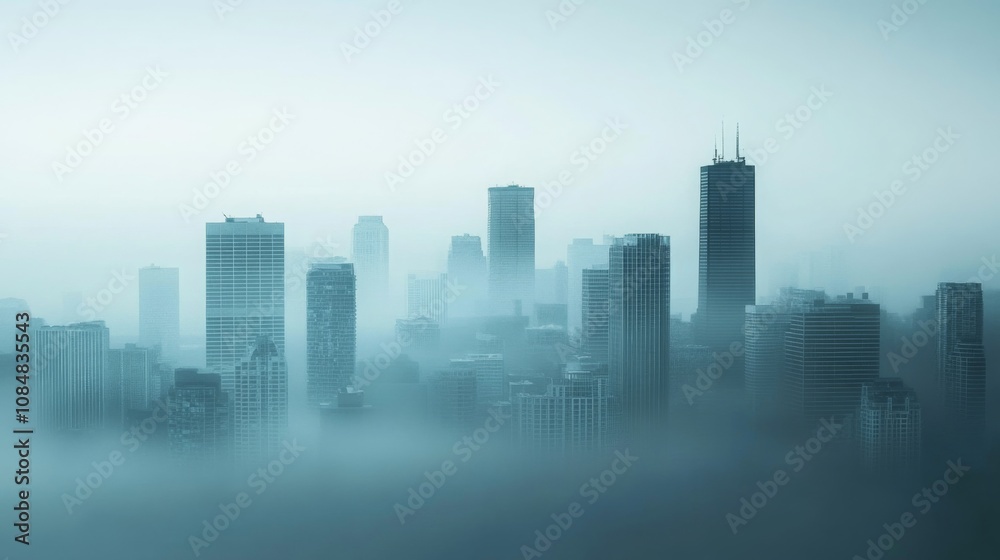 Fototapeta premium Cityscape silhouette with skyscrapers and iconic landmarks against a vibrant night sky
