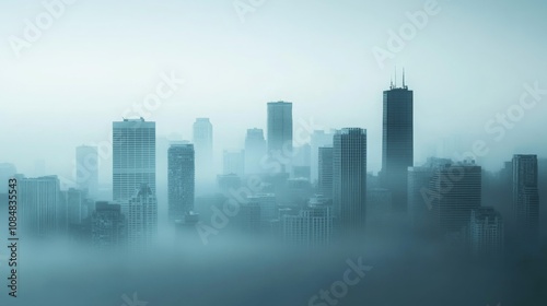 Cityscape silhouette with skyscrapers and iconic landmarks against a vibrant night sky