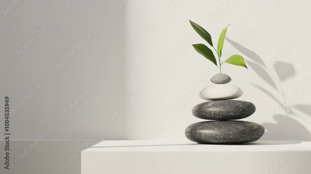 A minimalist scene symbolizing the essence of work-life balance, Work-life balance scene, Minimalist style