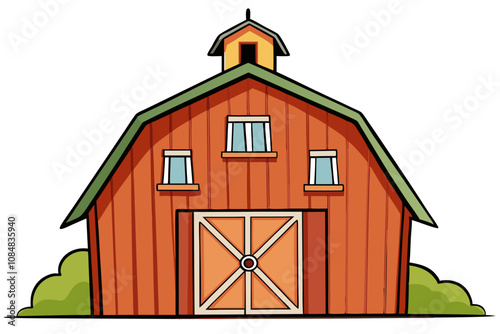 Rustic Barn | isolated vector illustration on white background