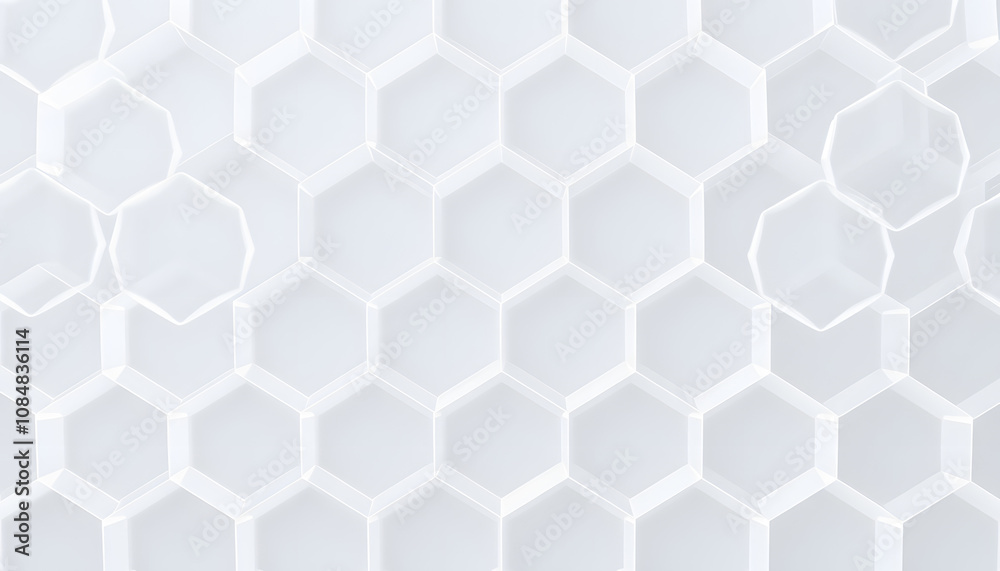 Naklejka premium Clear pattern abstract background hexagon white, realistic
