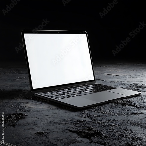 Laptop on Dark Background