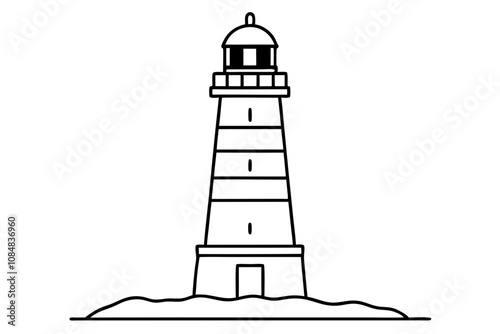 Classic Lighthouse | isolated vector illustration on white background