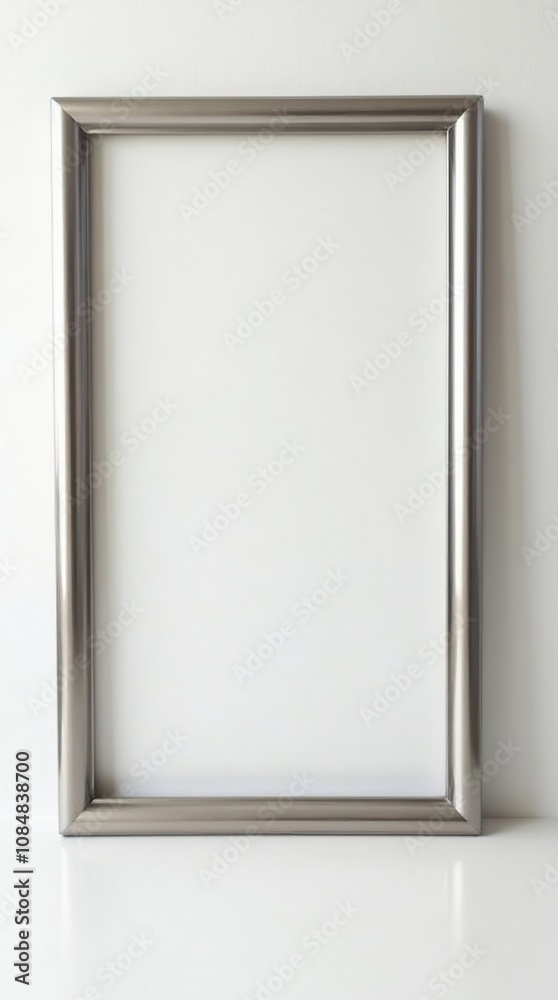 Modern metal frame for paintings on white background in high resolution Modern metal frame for paintings on white background in high resolution