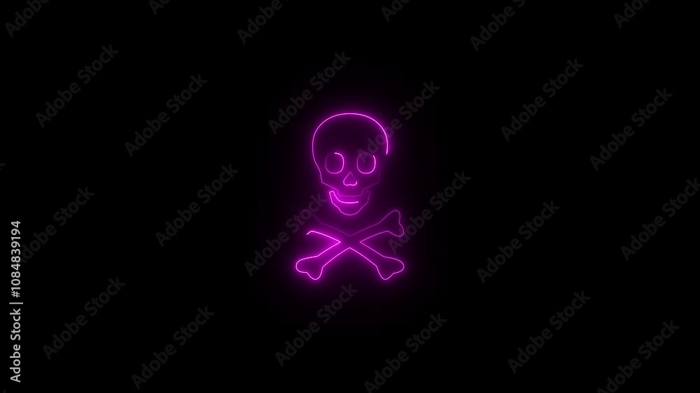 neon dangerous sign animation on black background . Warning symbol. Poison, acid, toxic, caution icon. neon dangerous sign animation on black background . Warning symbol. Poison, acid, toxic, caution icon.