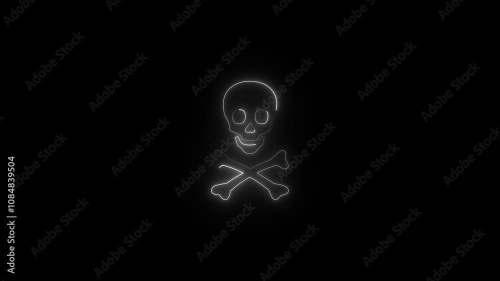neon dangerous sign animation on black background . Warning symbol. Poison, acid, toxic, caution icon. neon dangerous sign animation on black background . Warning symbol. Poison, acid, toxic, caution icon.
