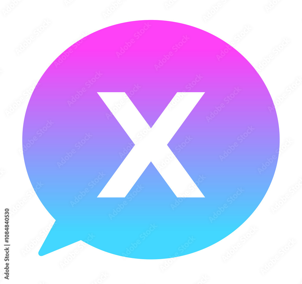 ネオンカラーのグラデーション|Xアイコンと吹き出し ネオンカラーのグラデーション|Xアイコンと吹き出し