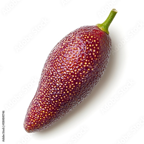 Finger Lime isolated on white background, close up photo