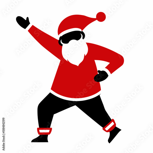 Vector illustration of Santa Claus Performing a Trendy Hip-Hop Dab Dance on White Background