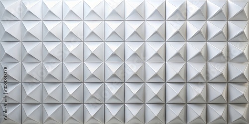 Abstract White Pyramidal Geometric Tile Wall Texture Pattern