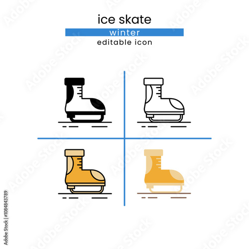 ice skate winter icon set