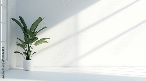 Minimalist Interior with Sunlight and Plants
